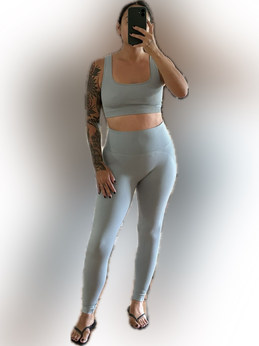 Light Blue Ribbed Active Set - Picture 2 of 2